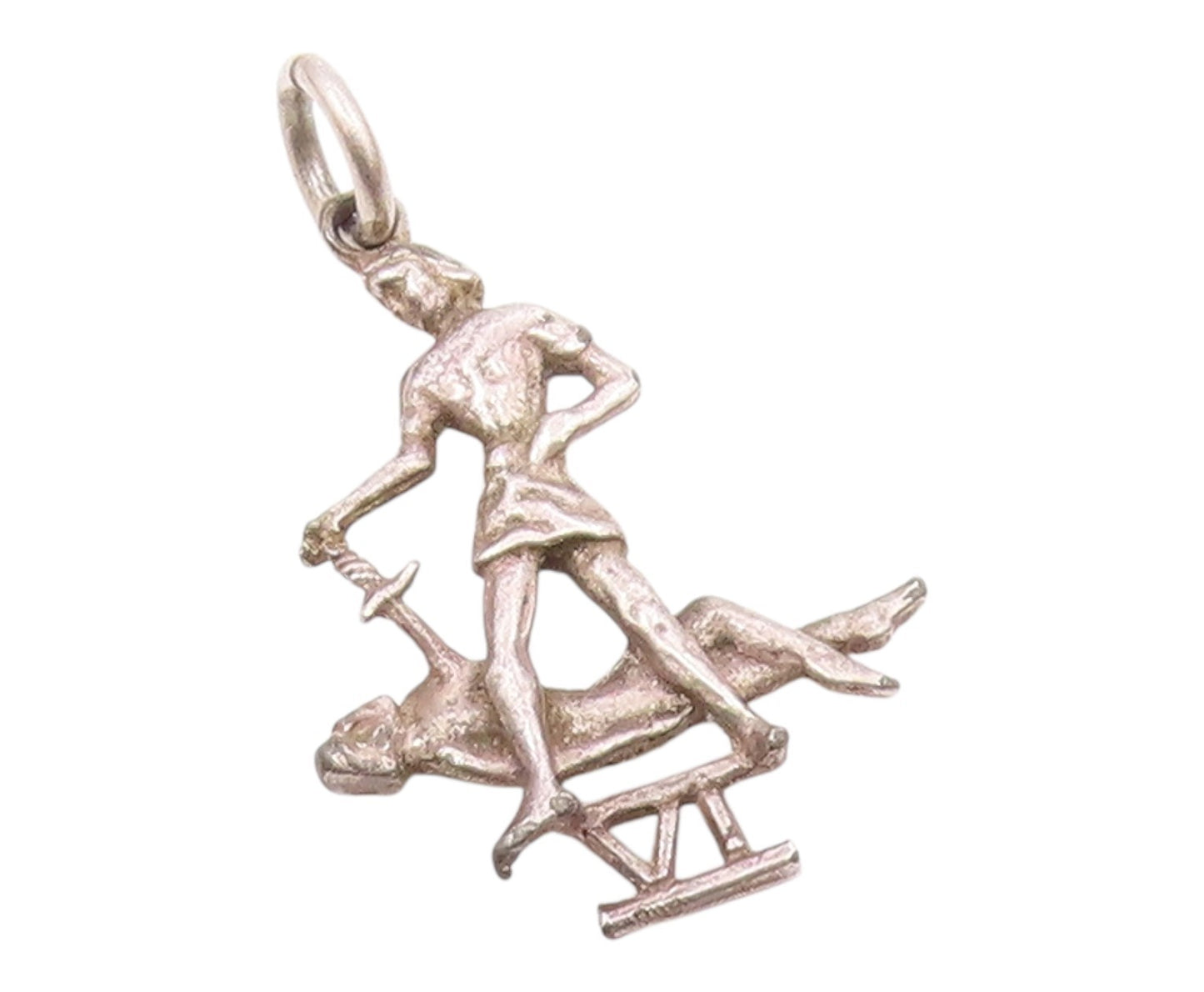 925 Sterling Silver  Vintage Sixth Commandment Religious Pendant  PT16728