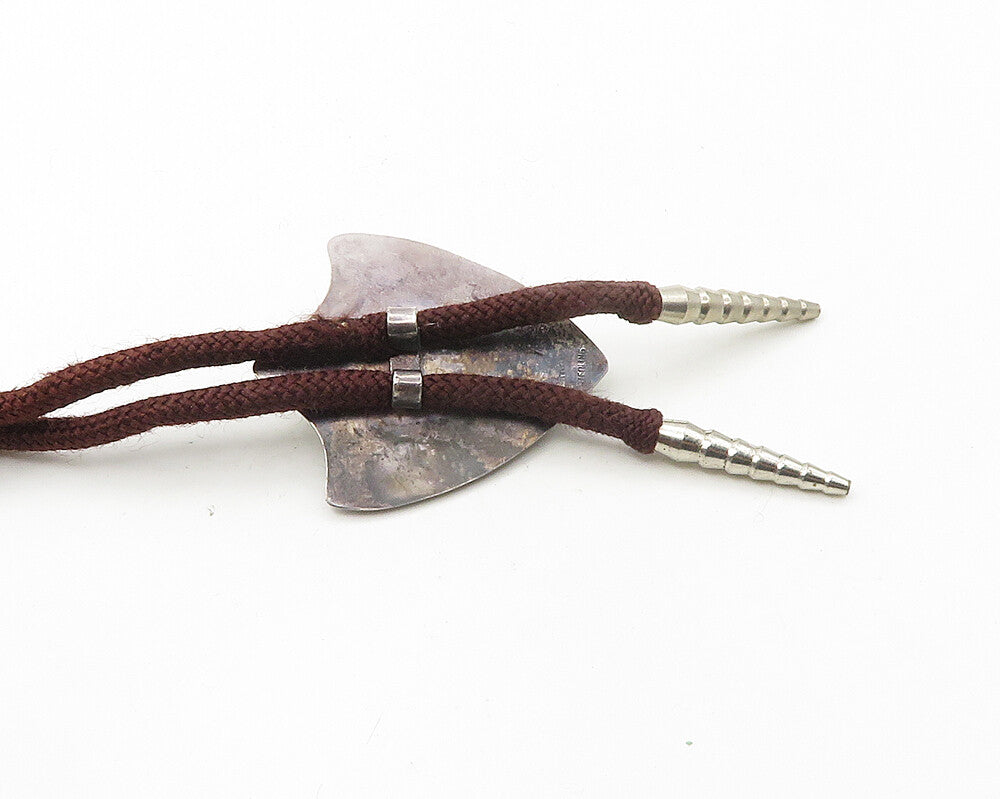 JEANNE 925 Sterling Silver  Vintage Cabochon Cut Agate Rope Necklace  NE2897