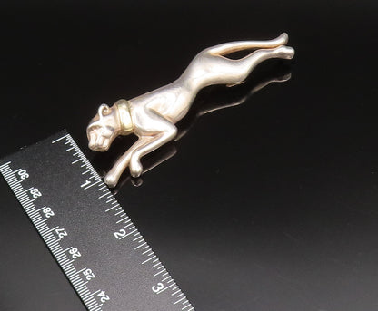 DAVID VARSANO 925 Silver  Vintage Two Tone Running Panther Brooch Pin  BP9555