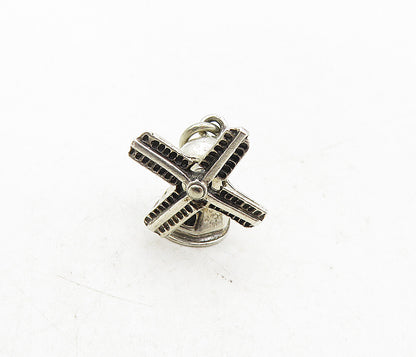 BEAU 925 Sterling Silver  Vintage Petite Spinning Windmill Pendant  PT6961