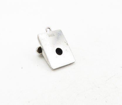 925 Sterling Silver  Vintage Shiny Old Fashioned Telephone Pendant  PT6575