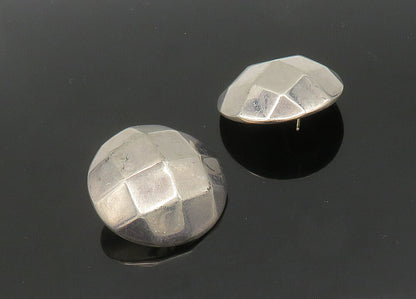 BAYANIHAN 925 Silver & 14K GOLD  Vintage Shiny Dome Drop Earrings  EG10527