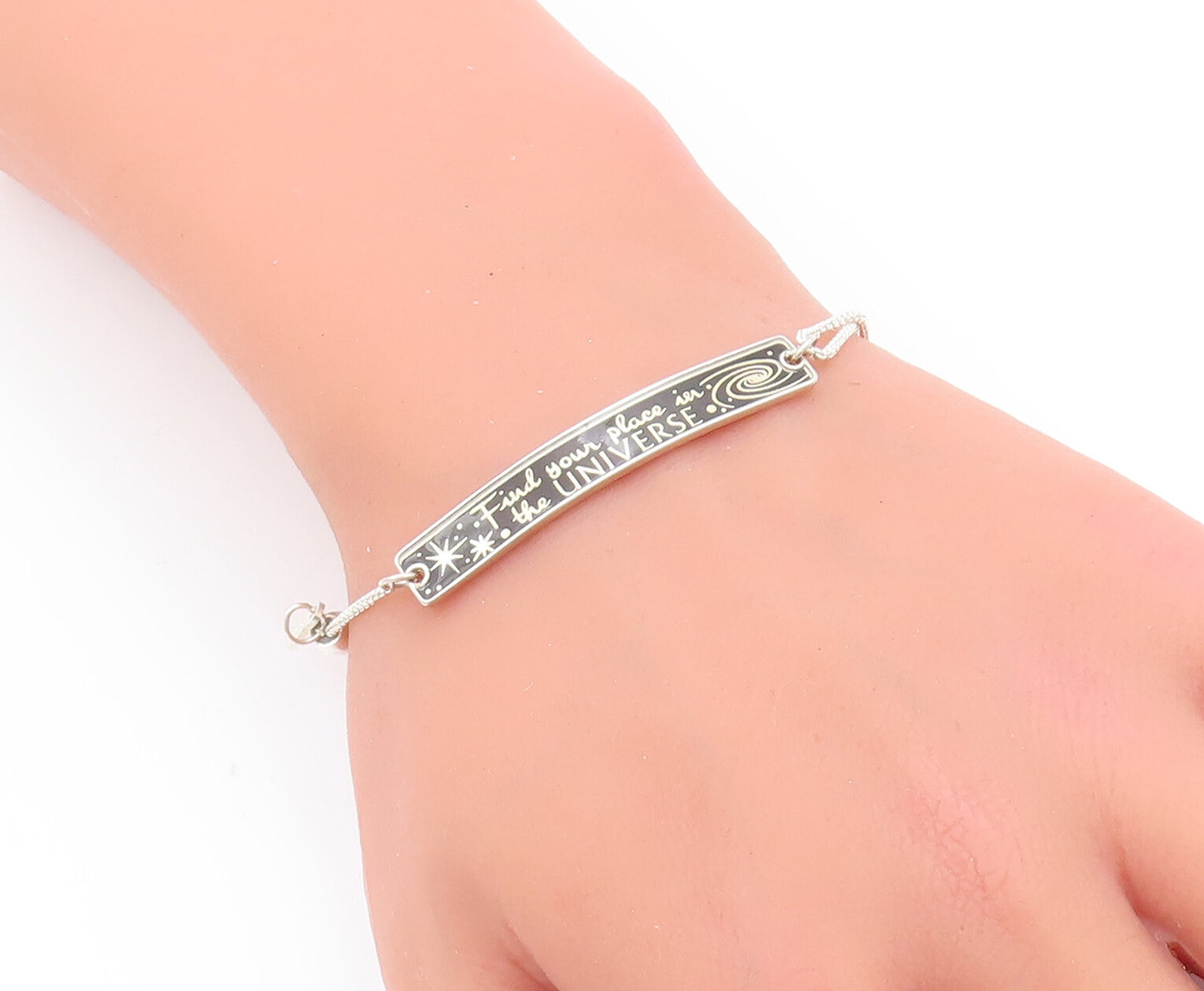 925 Sterling Silver Vintage Bracelet ALEX & ANI DISNEY Enameled Message  BT10347
