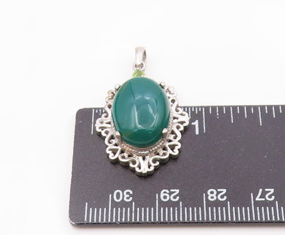 KARIS 925 Sterling Silver  Carnelian & Peridot Accent Drop Pendant  PT6519