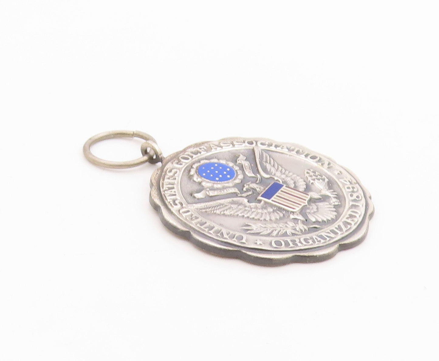 925 Sterling Silver Vintage Pendant 1894 US Golf Association Logo Carved PT24689