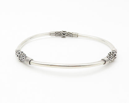 BALI 925 Sterling Silver  Vintage Swirl Wrapped Pattern Bangle Bracelet BT5655