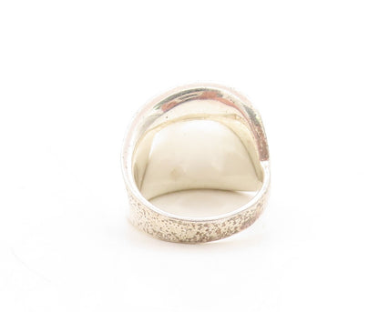 925 Sterling Silver Vintage Ring Minimalist Large Solid Design  Sz 7  RG31344