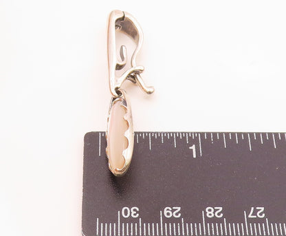 CAROLYN POLLACK 925 Sterling Silver  Vintage Mother Of Pearl Pendant  PT17181