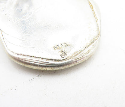 925 Sterling Silver  Vintage Raised Design Shiny Sculpted Pendant  PT5227