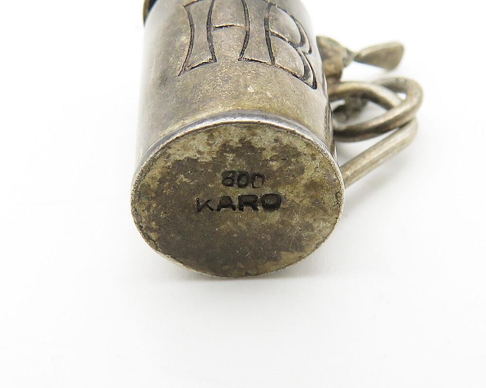 KARO 925 Sterling Silver  Vintage Oxidized Tea Kettle Pendant  PT8521