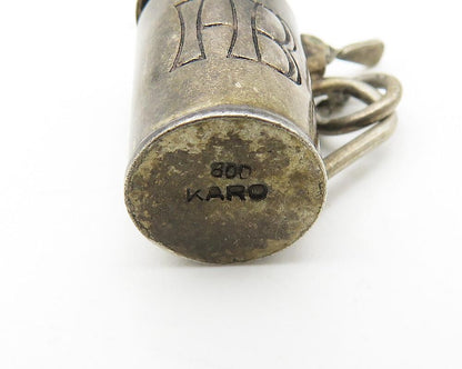 KARO 925 Sterling Silver  Vintage Oxidized Tea Kettle Pendant  PT8521