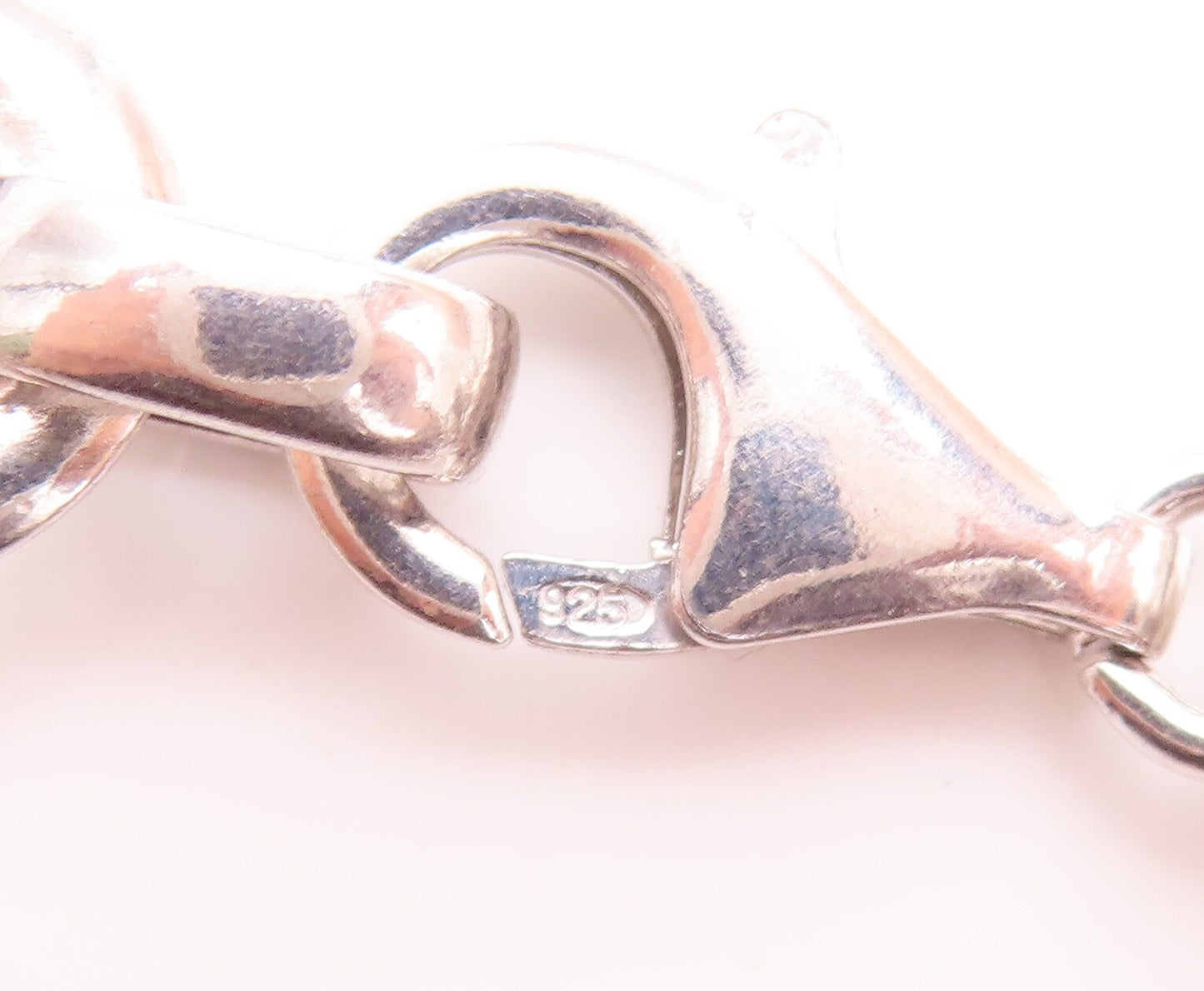 925 Sterling Silver Vintage Necklace Solid Small & Big Rings Linked   NE4270