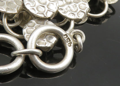 925 Sterling Silver  Vintage Shiny Round Patterned Chain Bracelet  BT9073