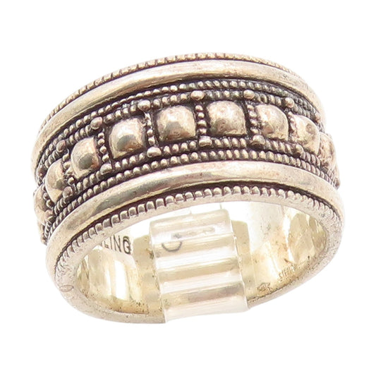 925 Sterling Silver Vintage Ring JUDITH JACK Beaded Rope Band  Sz 6.5  RG34552