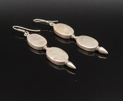 925 Silver  Vintage Minimalist Double Oval & Pointed Bar Earrings  EG12168