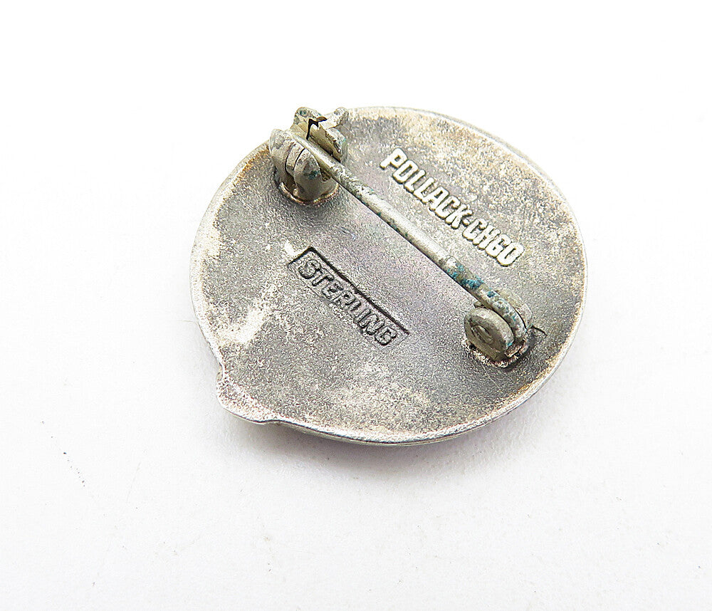 925 Sterling Silver  Vintage Petite Enamel Hospital Service Brooch Pin  BP2227