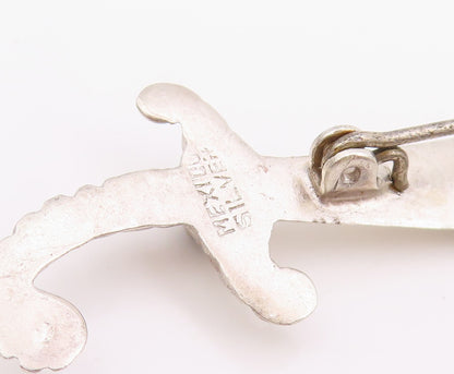 925 Sterling Silver Vintage Brooch Turquoise Fortune Teller & Sword Pin  BP12156