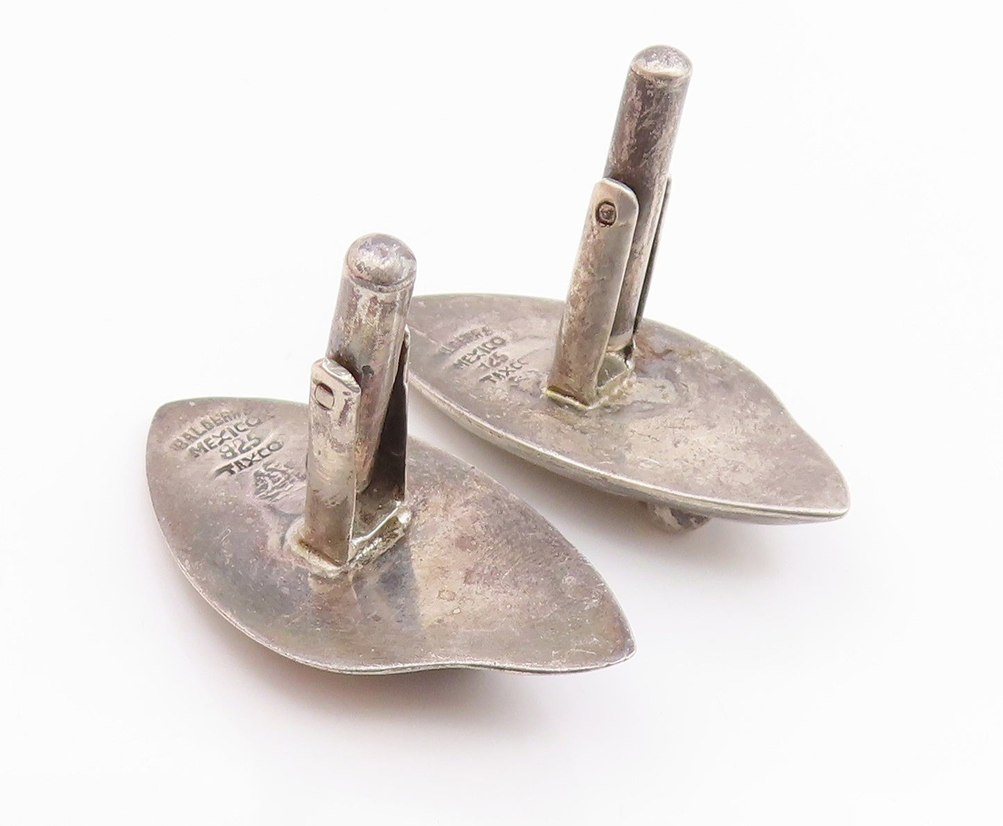 BALDERAS MEXICO 925 Sterling Silver Vintage Modernist Design Cufflinks  TR3208