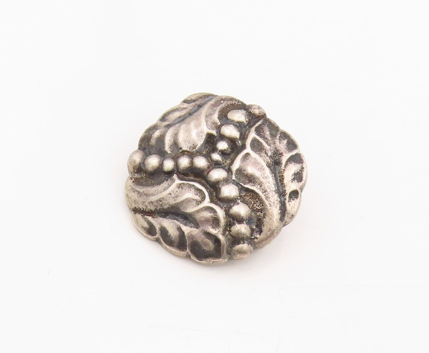 925 Sterling Silver Vintage Brooch Art Nouveau Style Leaf & Berry Pin  BP12050