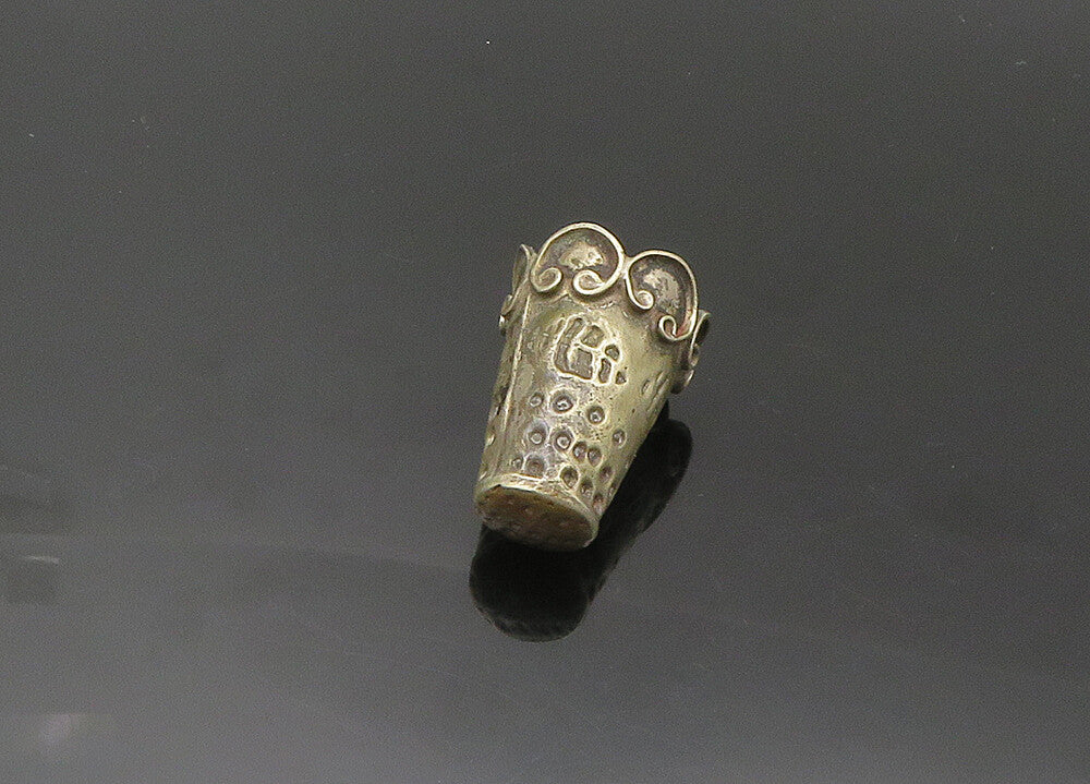 925 Sterling Silver  Vintage Pretzel Swirl Sewing Thumb Thimble  TR3000