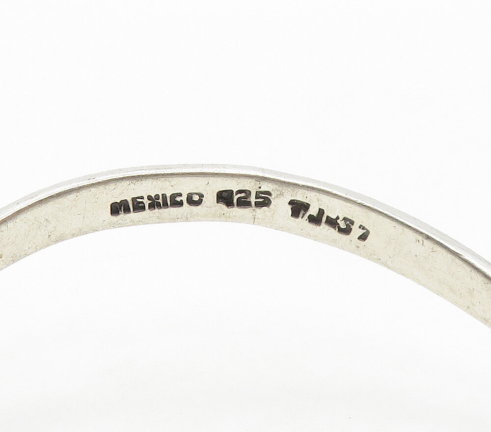 MEXICO 925 Sterling Silver  Vintage Smooth Curved Bangle Bracelet  BT6234