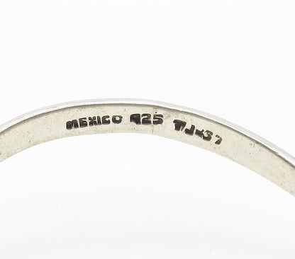 MEXICO 925 Sterling Silver  Vintage Smooth Curved Bangle Bracelet  BT6234