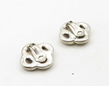 925 Sterling Silver  Vintage Smooth Celtic Knot Non Pierce Earrings  EG8263
