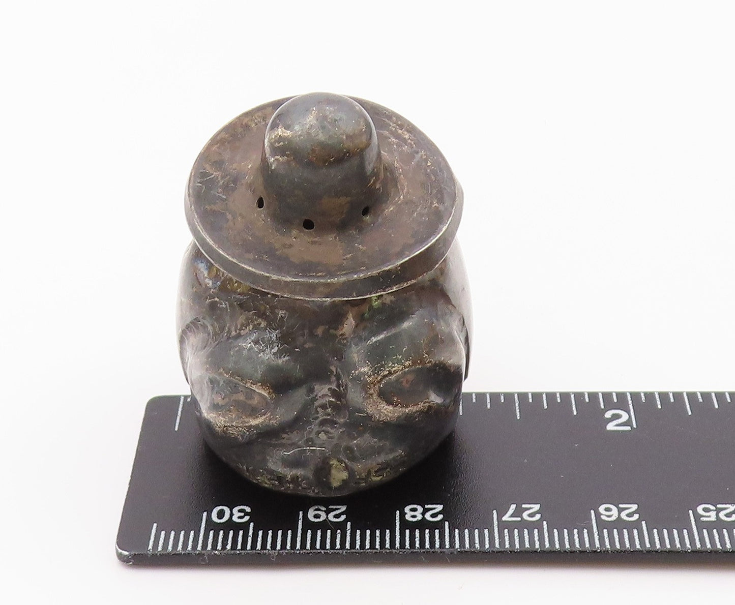 MEXICO 925 Sterling Silver Vintage Antique Puffy Man Salt Shaker  TR2970