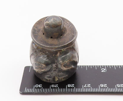 MEXICO 925 Sterling Silver Vintage Antique Puffy Man Salt Shaker  TR2970