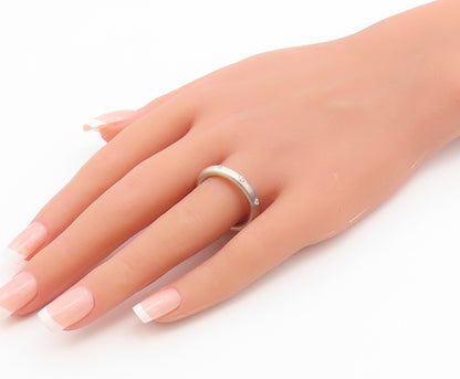 925 Sterling Silver Vintage Ring Minimalist Flush Set CZ Band  Sz 9  RG36868