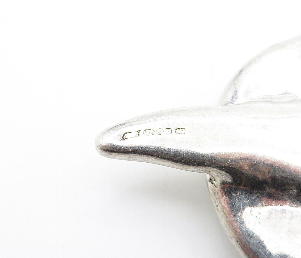 ISRAEL 925 Sterling Silver  Vintage Shiny Sculpted Modernist Brooch Pin BP2653