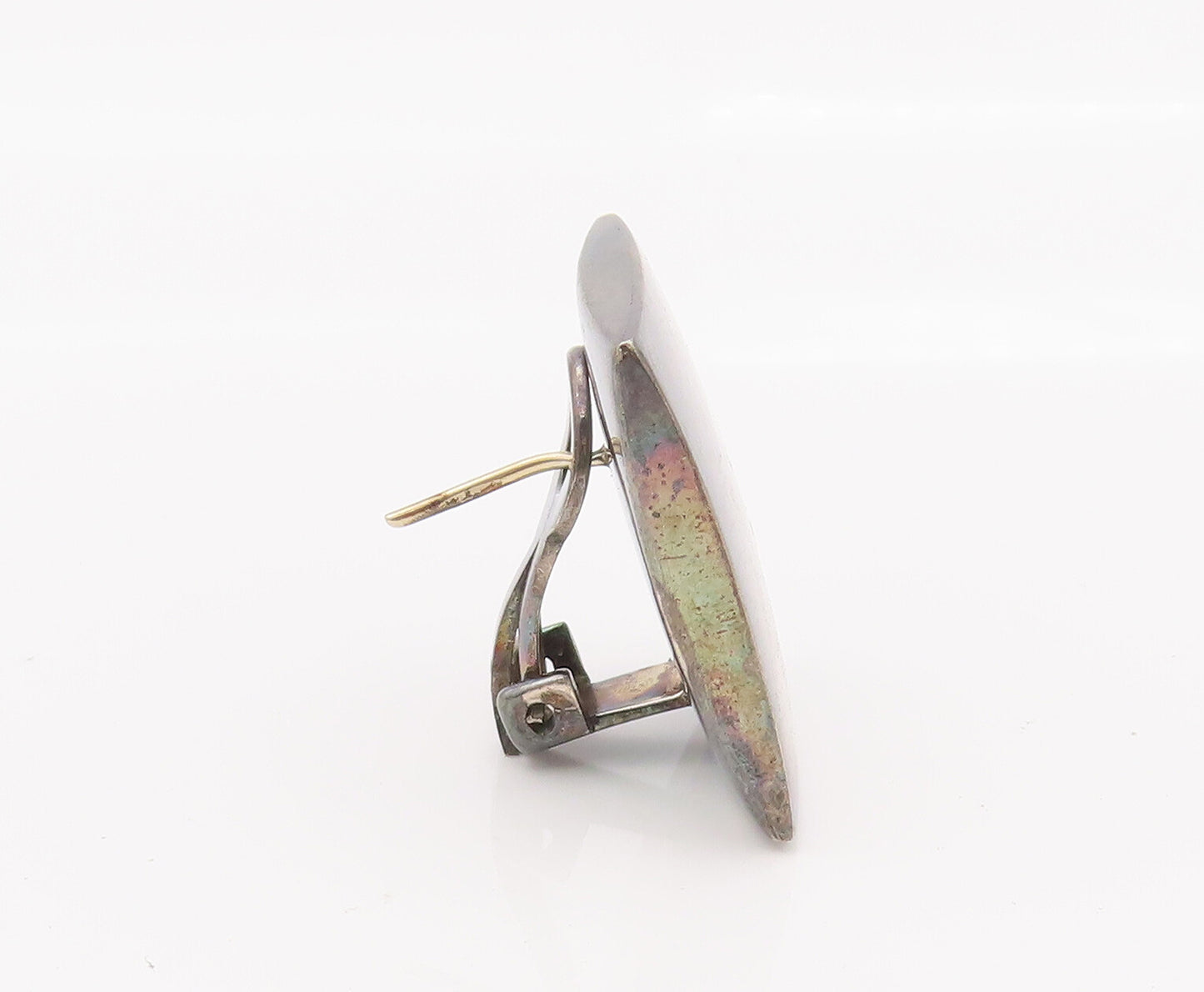 925 Sterling Silver Earrings PALIU SPAIN Minimalist Square Clip Back  EG12833