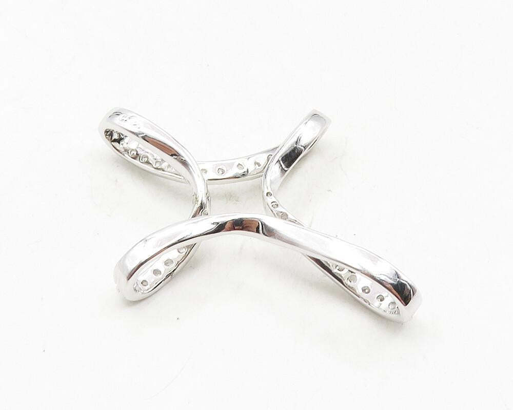 925 Sterling Silver  Sparkling Cubic Zirconia Religious Cross Pendant  PT7456