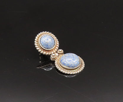 MFA 925 Sterling Silver Vintage Twisted Rope Border Sodalite Earrings EG11940