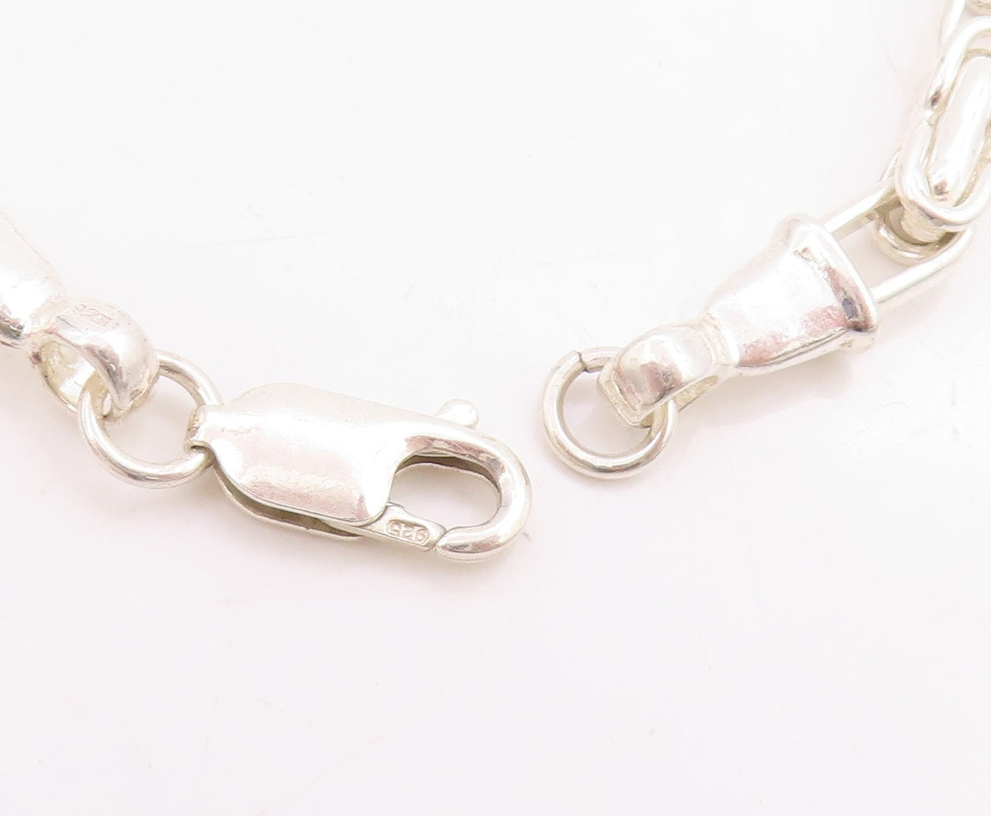 925 Sterling Silver Vintage Bracelet Modernist Chain With Conch Shell  BT11721