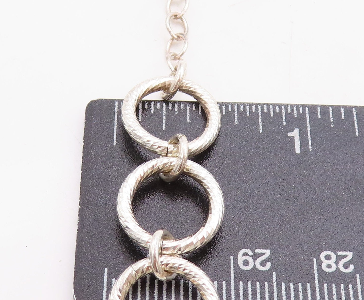 925 Sterling Silver  Shiny Cutout Swirl Love Heart Chain Necklace  NE1721