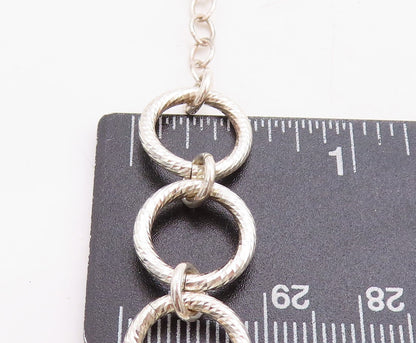 925 Sterling Silver  Shiny Cutout Swirl Love Heart Chain Necklace  NE1721