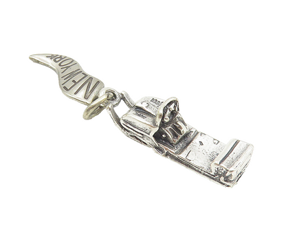 925 Sterling Silver  Vintage Petite Winter Snow Sled New York Pendant  PT8912