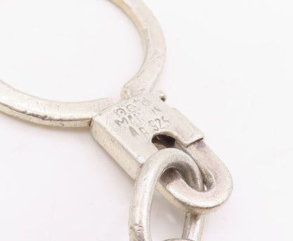 925 Sterling Silver Vintage Keychain Minimalist Abstract Loop Design  TR4177