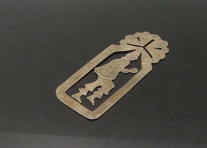925 Sterling Silver  Vintage Dark Tone Dancing Figure Book Mark  TR3052