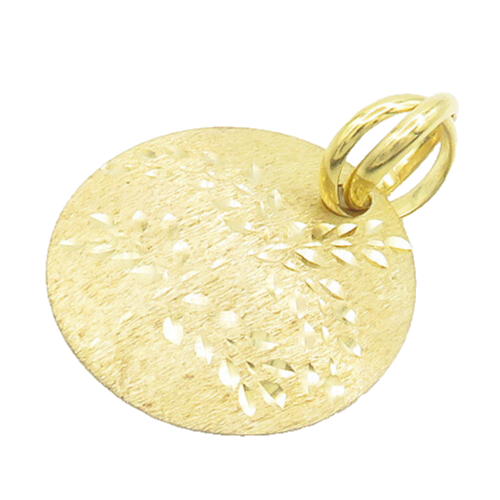 925 Silver  Vintage Gold Plated Diamond Cut Floral Leaf Vine Pendant  PT15338