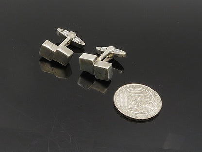 GERMANY 925 Sterling Silver Vintage Minimalist Double Square Cufflinks  TR3313