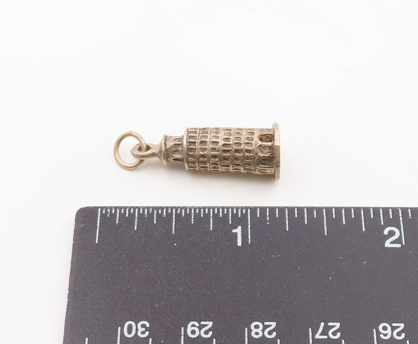 925 Sterling Silver  Vintage Leaning Tower Of Pisa Souvenir Pendant  PT19441