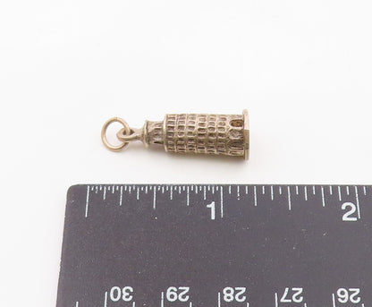925 Sterling Silver  Vintage Leaning Tower Of Pisa Souvenir Pendant  PT19441