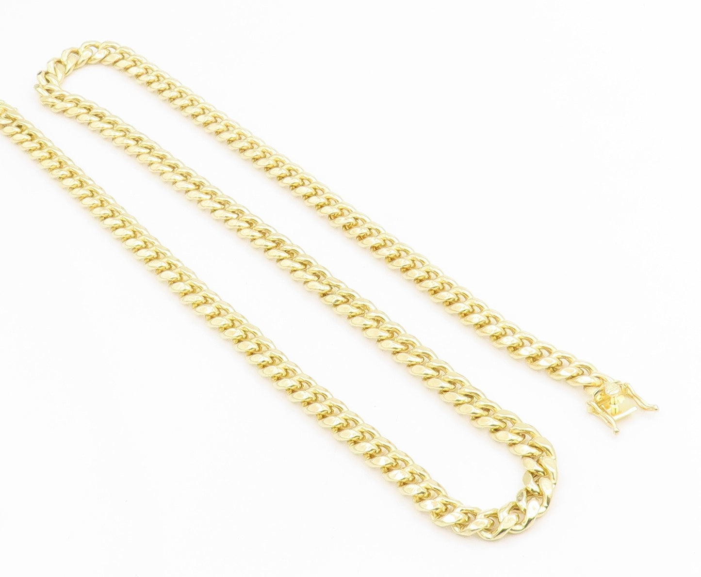 925 Sterling Silver Vintage Necklace Gold Plated Chunky Cuban Link Chain  NE4748