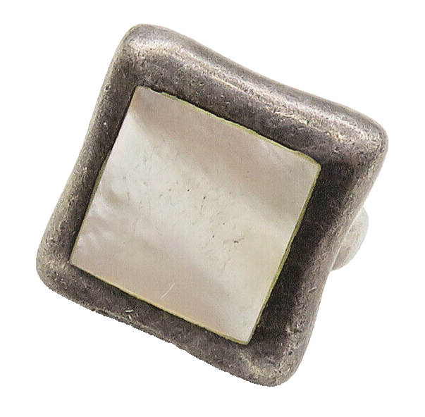 925 Sterling Silver  Vintage Mother Of Pearl Cocktail Ring Sz 6.5  RG16086