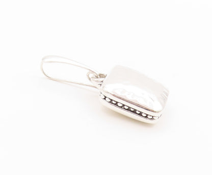 925 Sterling Silver Vintage Earrings Puffed Dangling Hand Bag Design  EG13552