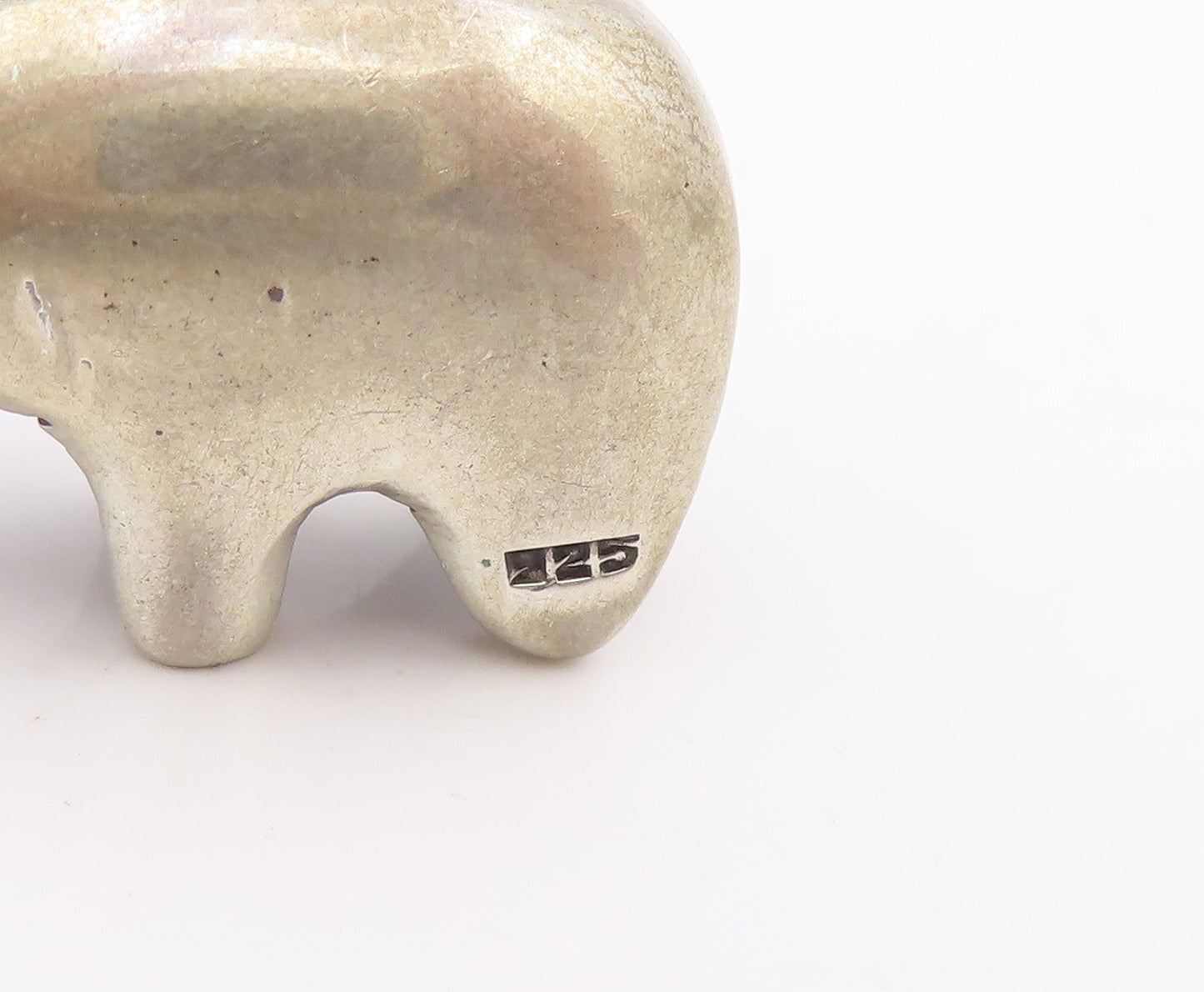 925 Sterling Silver Vintage Pendant Minimalist Abstract Bear Figurine  PT25595