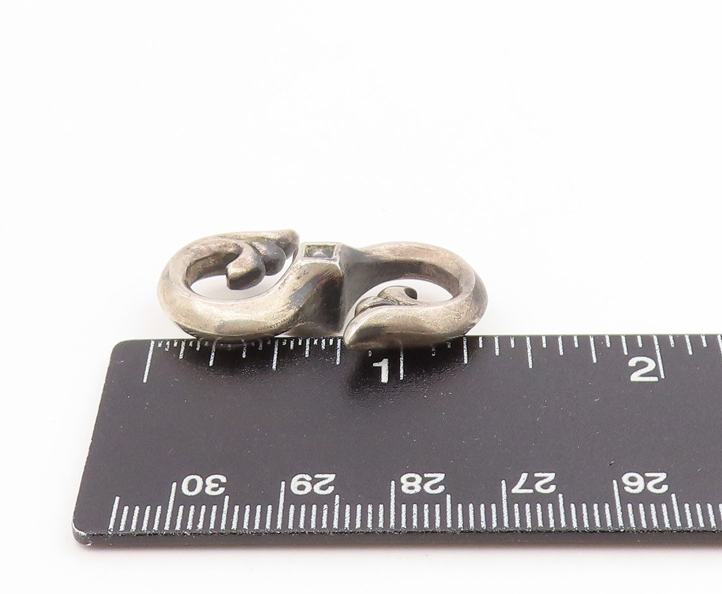 925 Sterling Silver Vintage Necklace Clasp Gothic Scrollwork S Shape Hook TR4176