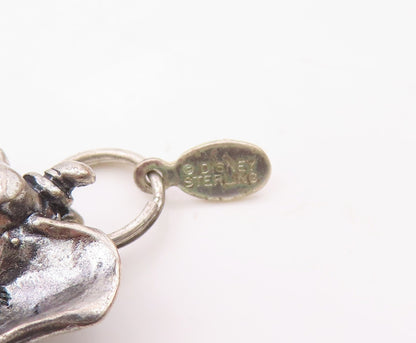 DISNEY 925 Sterling Silver  Vintage Dumbo Elephant Cartoon Pendant  PT19000